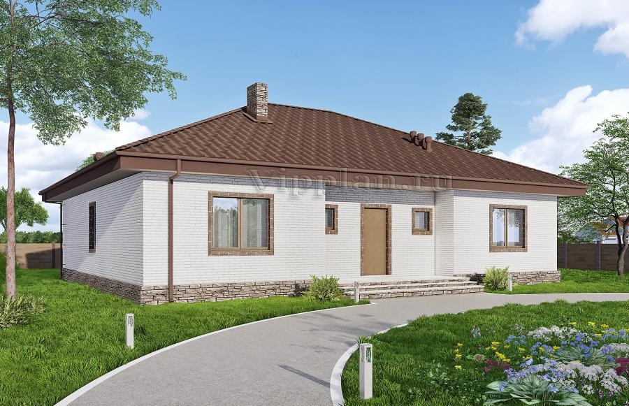 Одноэтажный дом с тремя спальнями